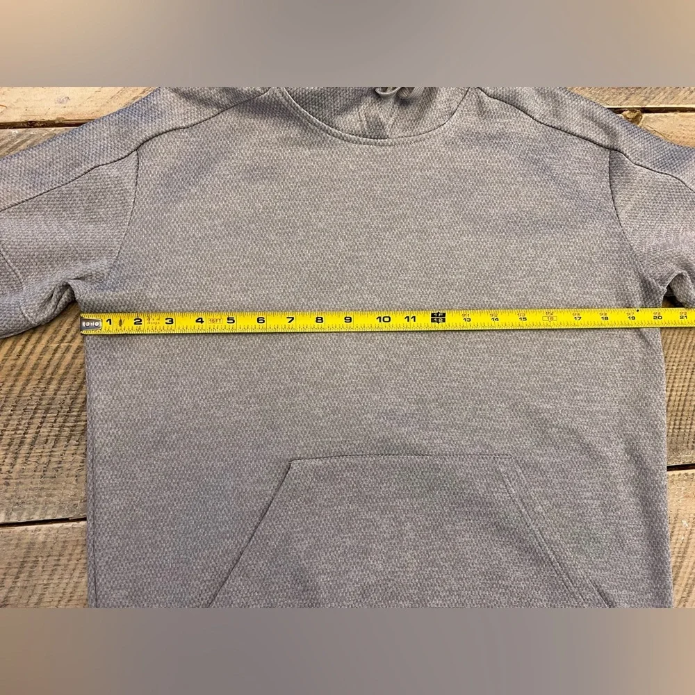 Adidas‎ Hoodie Men Medium Gray Excellent Climalite Honeycomb Textured Pullover